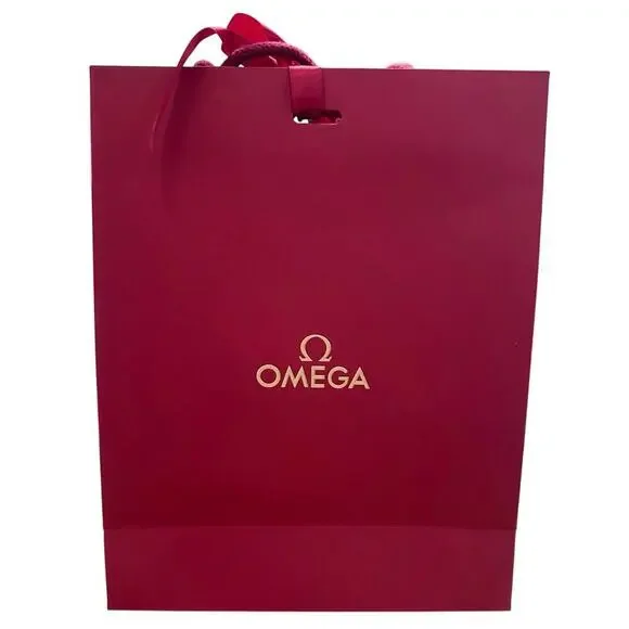New Omega Red Gift Bag for Watches & Accessories - 8.5x11" - Picture 2 of 3